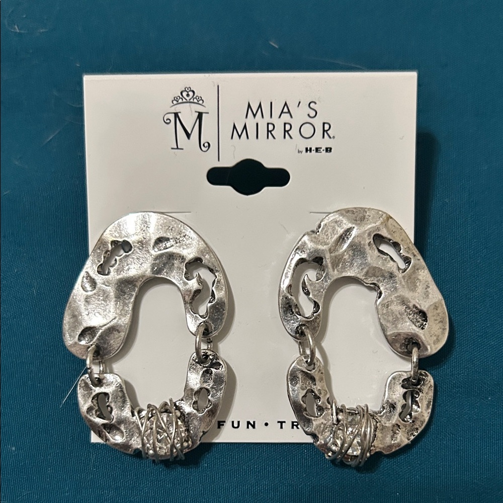 Silver Textured Earrings